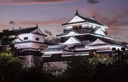 松山城をライトアップ